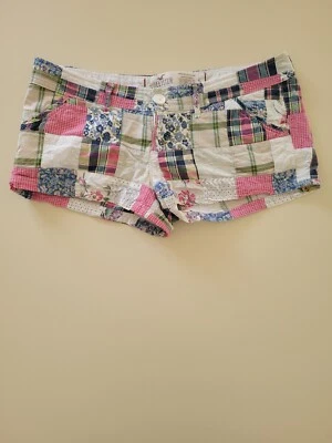 HOLLISTER Junior Mujer Niña Corto 5 Playa Surf Informal Cuadros Floral Algodón Escuela Foto 1 de 2