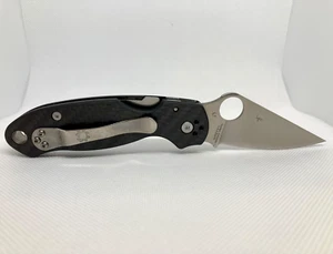 Spyderco Para 3 Carbon Fiber Plain Edge Knife CPM S30V Folding Compact Discontin - Picture 1 of 7