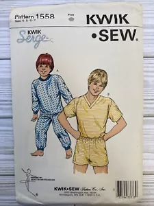 Kwik Sew Sewing Pattern 1558 Boys Pajamas Uncut Size 4-7 - Picture 1 of 2