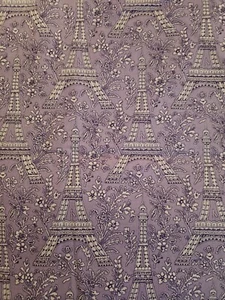 Michael Miller Eiffel Tower Fabric Lavender 3.5 Yards 44" Wide CX 1248 - Picture 1 of 5