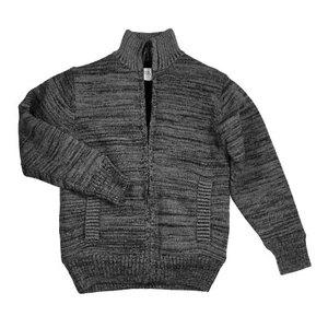 BOSTON TRADERS YOUTH BOYS CABLEKNIT ZIP SWEATER GREY HEATHER - Picture 1 of 1