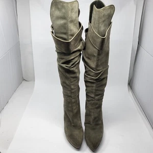 Sergio Rossi Damen Größe EU 40 / US 9 Moosgrün Kniehohe Schlupfstiefel - Bild 1 von 11