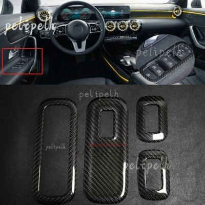 Карбоновые панели кнопок подъема окон для Mercedes Benz CLA180 200 45 A250 W177 2020+ - Изображение 1 из 4