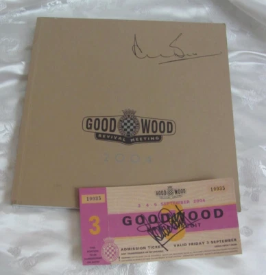 2004 Goodwood Revival Derek Bell Signed Programme Ticket Signed Jackie Stewart - Image 1 of 4