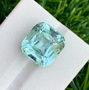 11.40 Carats Aquamarine Gemstone from Pakistan, Cushion Cut - Picture 1 of 5