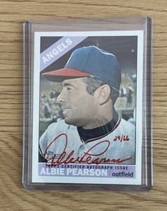 2015 ALBIE PEARSON TOPPS HERITAGE RED INK AUTOGRAPH 29/66!
