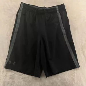 Under Armour Heatgear Men Size M Solid Black Loose Fit Elastic Waist Gym Shorts - Picture 1 of 11