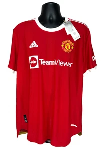 Camiseta Adidas H31090 2021/22 Manchester United Auténtica Casa Roja Hombre’s Talla XL - Imagen 1 de 14