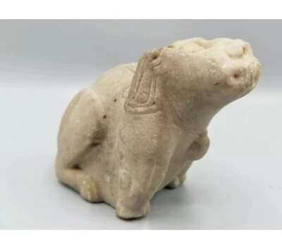 Cuentagotas de agua de piedra tallada china del siglo XVIII para perro/conejo Okimono Netsuke caligrafía Foto 1 de 4