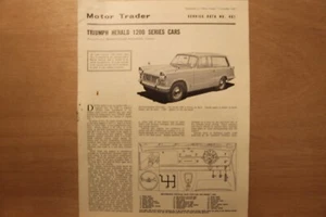 Original TRIUMPH HERALD 1200 (1962) Motor Trader Service Data No. 401 - Picture 1 of 1