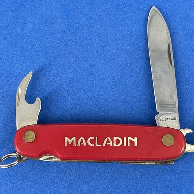 Vintage MACLADIN RED Pocket Knife Multi Tool - Brass Fittings ROSTFREI - Image 1 of 4