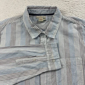 Camisa Carbon2cobalt Para Hombre XL Blanca Azul Rayas Preppy Ligera Informal - Imagen 1 de 6