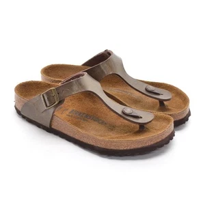 Ladies Birkenstock Gizeh Thong Slides Sandal 38 / 7 Bronze Slip On Shoes Germany - Picture 1 of 7