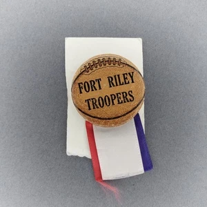 Fort Riley Troopers Army Calvary Football 1 3/4 Button Pinback Ribbon - Picture 1 of 2