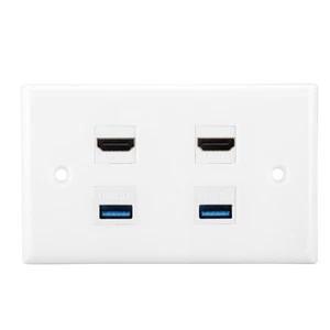 2-Port 2 Port Usb3.0 Coupler Cover Video Hdtv Wall Plate P HLF - Afbeelding 1 van 8