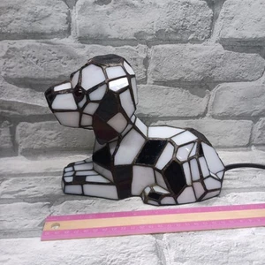 Tiffany’ Style Stained Glass Bobble Head Dalmatian Dog Puppy Night Light Lamp  - Picture 1 of 8