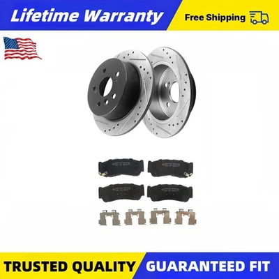 Rear Drilled Brake Rotors Brake Pads for 2007 2008 2009 Hyundai Santa Fe Foto 1 de 4