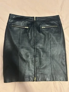 Black Leather Skirt Size 8 - Picture 1 of 5