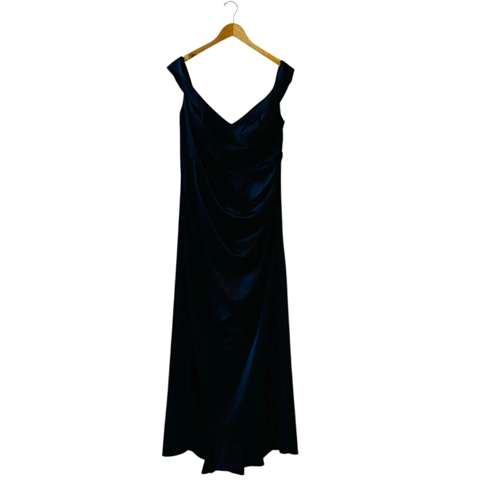 Galina Signature Off Shoulder Ruched  Maxi Mermaid Dress Size 18 Navy - Imagem 1 de 4