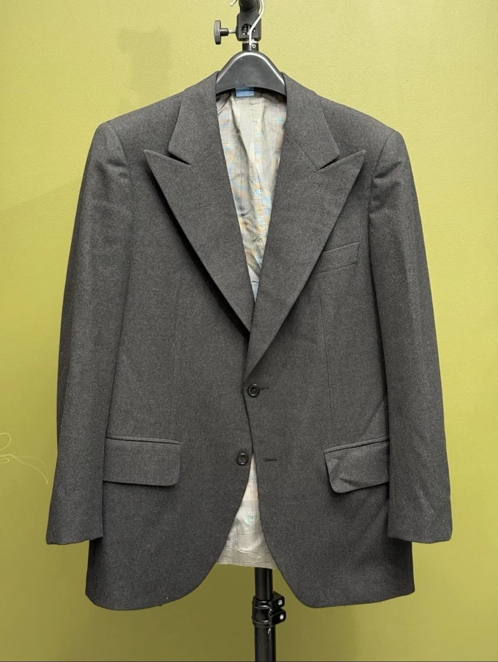 SSSSSSSSS Black Single Breasted Jacket  Blazer 40 Wide Peak Lapel Made In Italy - Image 1 of 1