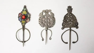 Ancien ensemble de 3 Fibules Berbères Maghreb argent XIX-XXe siècle - Photo 1/4