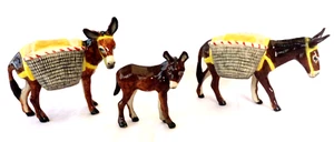 KLIMA K955 Miniature statuette en porcelaine - ANE MARRON PANIER ET ANON  DONKEY - Imagen 1 de 11