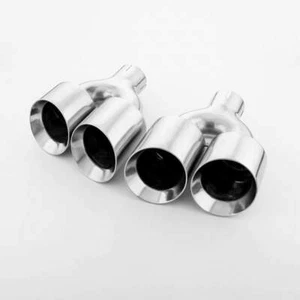 Abrazadera de puntas de escape de entrada de 2,5" cuádruple corte de ángulo de salida doble pared escalonada T304 - Imagen 1 de 7