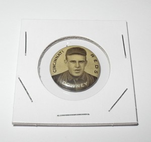 1910-12 Sweet Caporal Baseball Coin Pin Tom Downey Cincinnati Reds Near Mint