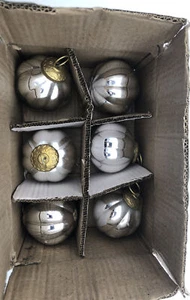 Silver pumpkins Christmas ornaments India Vintage Kugel Mercury glass - Picture 1 of 5