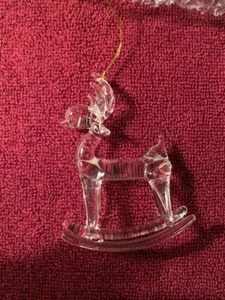 Vintage Spun glass reindeer rockin horse Christmas ornament - Picture 1 of 5