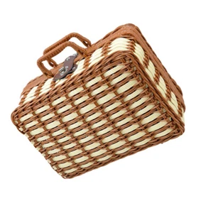 Hand-woven Storage Box Imitation Rattan Suitcase Basket Container - Picture 1 of 12