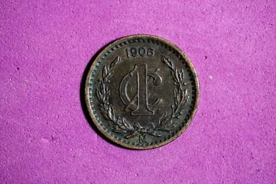 1906 Mexico 1 Centavo Bronze Coin #M20203 - Image 1 of 2