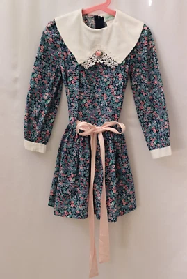 Vintage Rare Editions Girls Size 6x Collar Spring Dress, Flower Print - Image 1 of 4