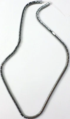 Cadena de 81 piedras preciosas de hematita negra brillante de 16" 5x3,5 mm cuentas de tambor de barril de 6 lados Foto 1 de 4