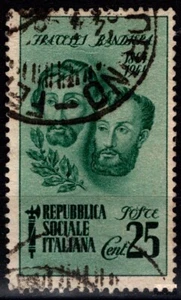 R.S.I. 1944 - Centenario della morte dei fratelli Bandiera (USATO) - Imagen 1 de 1