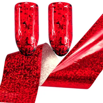 Nail Art Foil 💖 Red Holographic Effect / Nails Decor / Transfer Foils Stickers