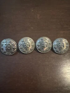 4 botones de abrigo de uniforme de policía vintage excelente estado, Waterbury Button Co. Conn. - Imagen 1 de 3