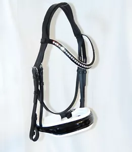 FSS Anatomic FREEWAY Bridle 6mm Crystal CLEAR BLING Curve MonoCrown CUT BACK NEW - Picture 1 of 2