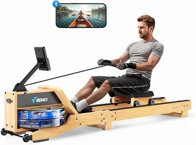 MERACH Wasser Rudergerät aus Rot-Eichenholz mit Interaktivem Flusskarten-Gaming