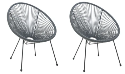 Möbilia Garten-Stuhl 2er-Set | Sitzschale Kunststoff | Gestell Metall | B 73 x T - Bild 1 von 4