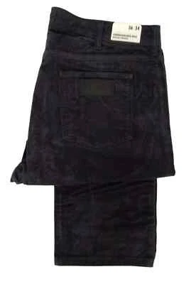 Pantalones de mezclilla para hombre Wrangler Greensboro regular con cordón de pierna cónica cremallera mosca - azul marino Foto 1 de 2