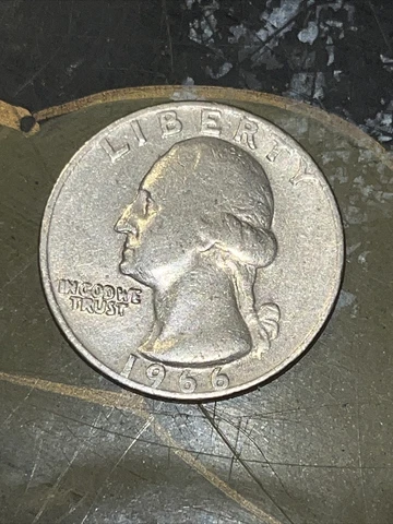1966 Liberty Quarter Dollar US Coin No Mint Mark/Reverse Error Great Condition Cover