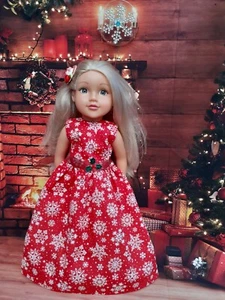 18" Doll Clothes Fits American Girl/Our Generation Dolls - Christmas Party Dress - Picture 1 of 6