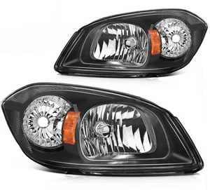 Headlights Assembly For 2005-2010 Chevy Cobalt Pontiac 07-09 G5 Black Lamps Pair - Picture 1 of 9