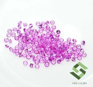 Natural Pink Sapphire Round Diamond Cut 1.25 mm Lot 100Pcs Calibrated Loose Gems - Picture 1 of 5
