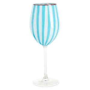 Cabana blau gestreiftes Weinglas 14oz 4er Set - Bild 1 von 4