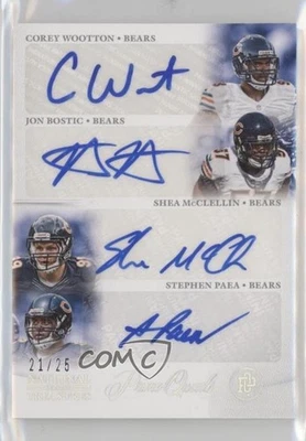 2013 National Treasures /25 Corey Wootton Jon Bostic Stephen Paea Rookie Auto RC - Image 1 of 2