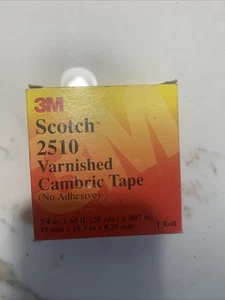 Scotch® Varnished Cambric Tape 2510, 3/4 in x 60 ft, Yellow, 1roll/carton - Picture 1 of 2