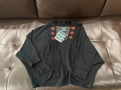 NWT Too Fast Roses and Web Shrug Cardigan Women Size Medium - Image 1 of 4