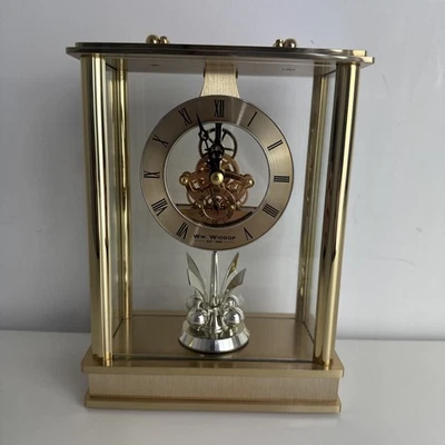 William Widdop Gold Skeleton Movement Pendulum Lantern Mantel Clock - Image 1 of 4